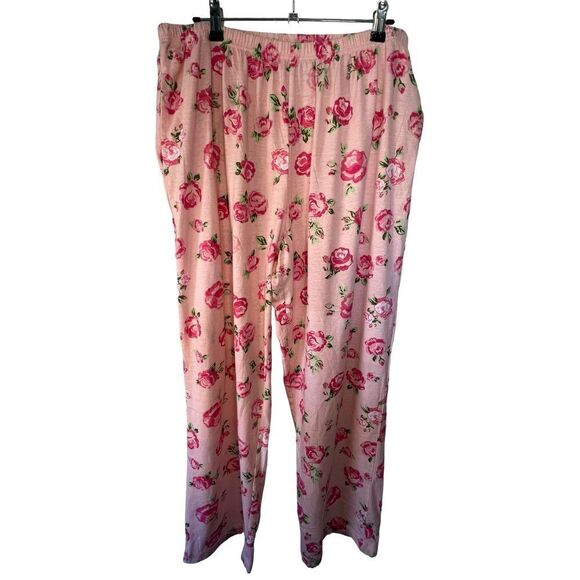 Moon Beams Pink Floral Patterned Three Piece Stretchy Cozy Pajama Set - Picture 6 of 8